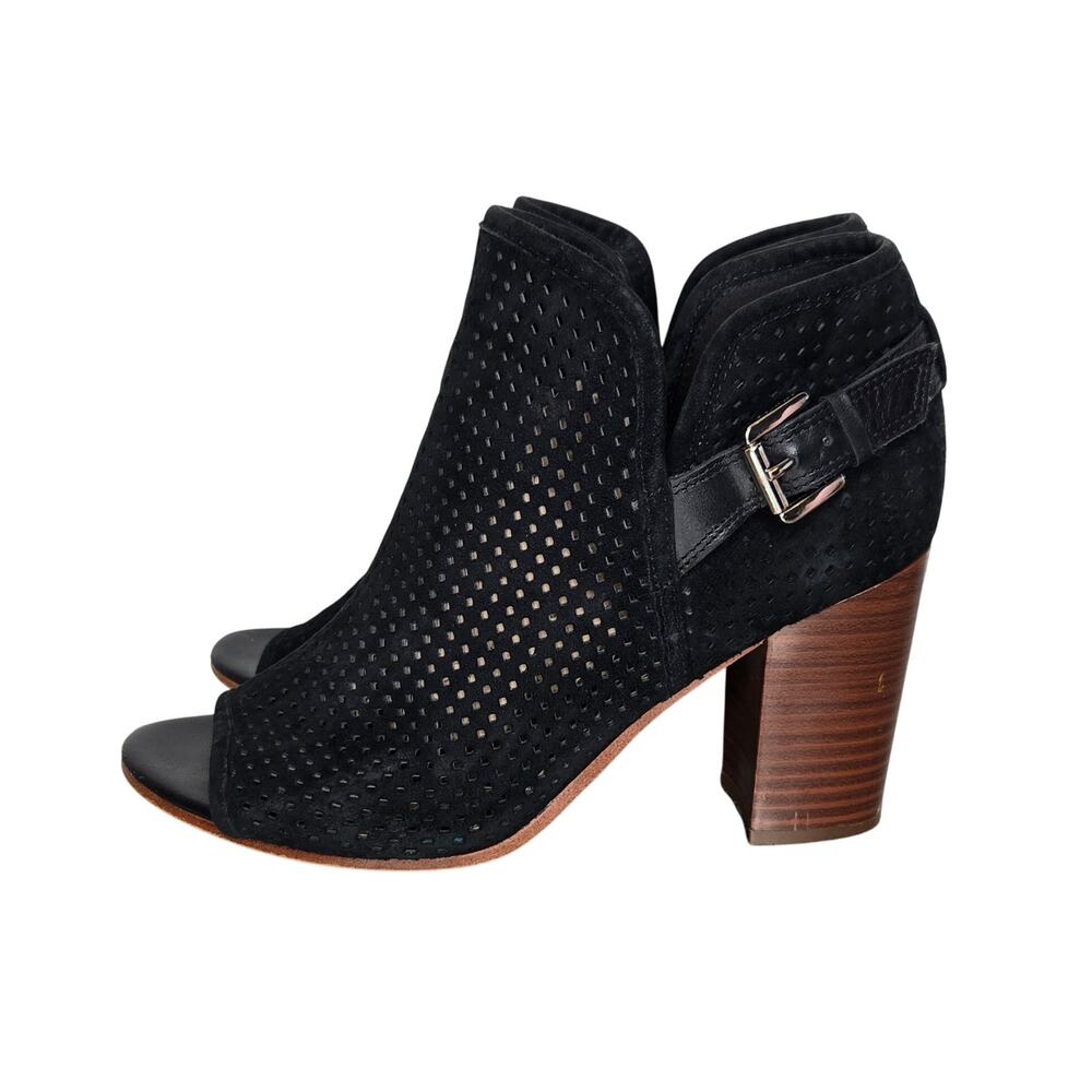 SAM EDELMAN Perforated Suede Peep Toe Booties Size 6